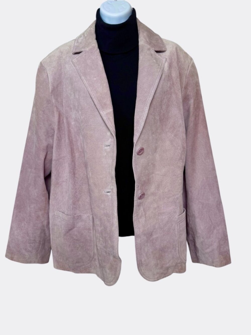 Vtg CC Annex Suede Leather Vintage Blazer Jacket Lavender Women's 2X